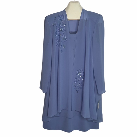 R&M Richards Dresses & Skirts - R&M RICHARDS Sheath Dress and Jacket Periwinkle Blue Size 18